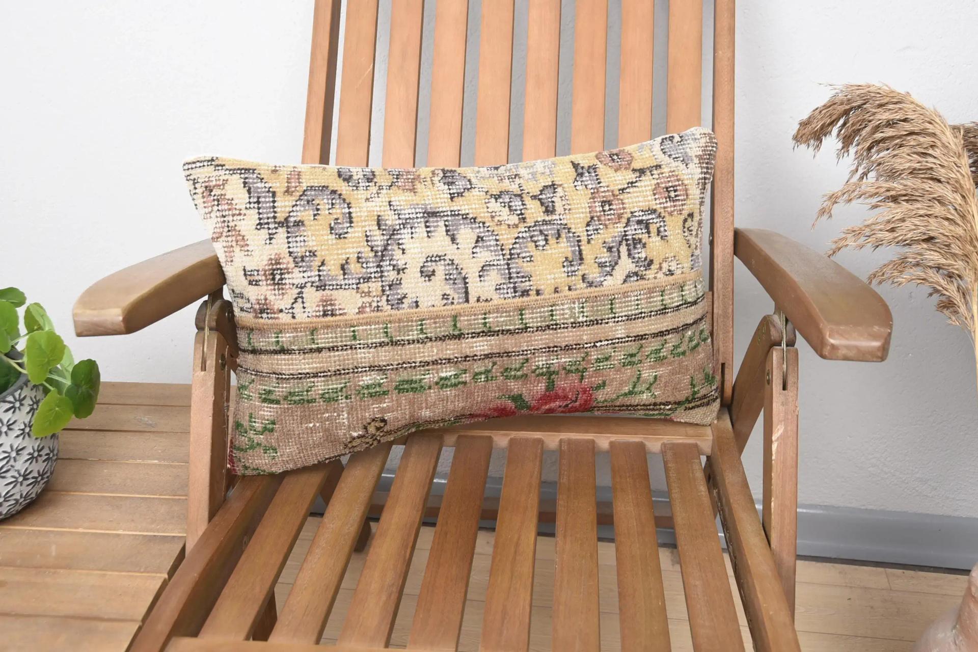 Embroidered Rectangle Throw Pillow, 12x20 Inches Size Pillow