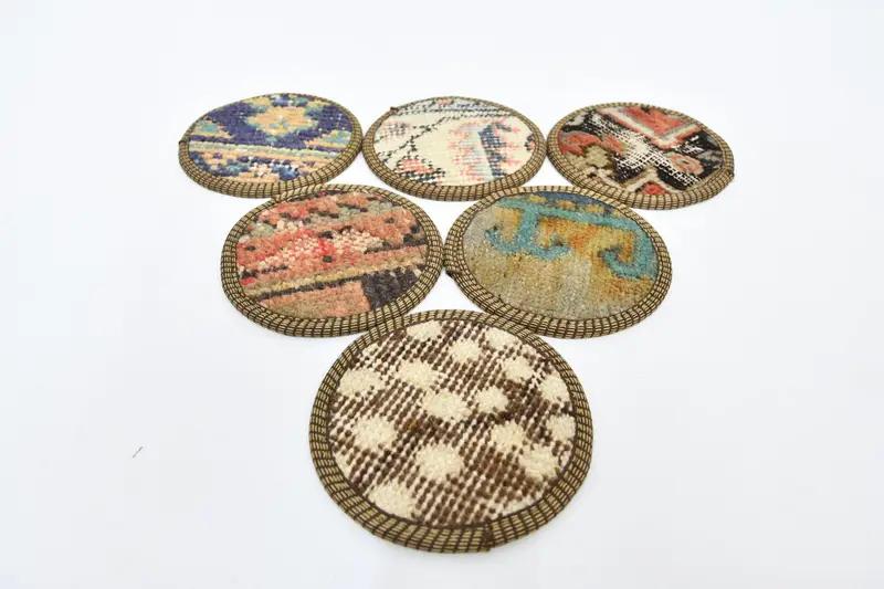 Bohemian Round Coasters, Brown and Red Coasters - 1