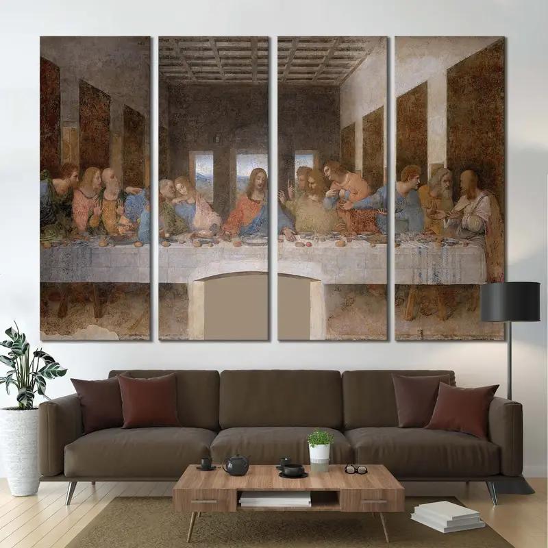 Leonardo Da Vinci, The Last Supper, Canvas Art, Famous Table, Classical Wall Art, Last Dinner Wall Art, Living Room Wall Art, Da Vinci Print - 1