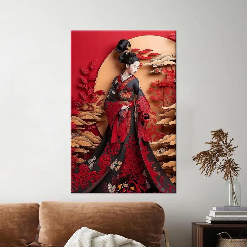 Elegant Japanese Woman Canvas: Printed Art from Japan - 1