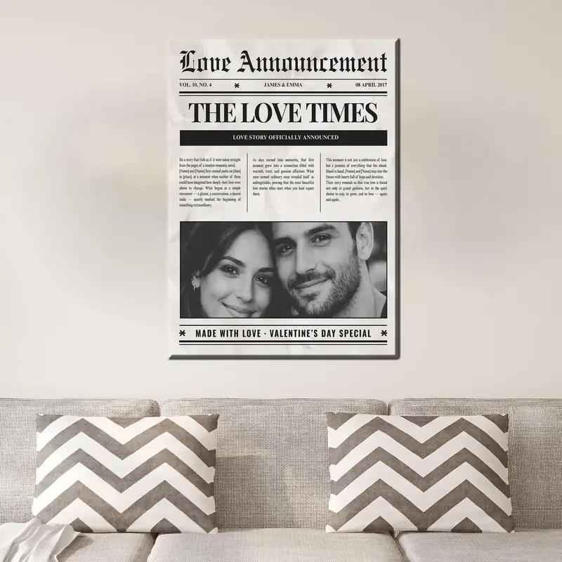Valentine’s Day Special Elegant Love Times – Black & White Printed Canvas Art - 1