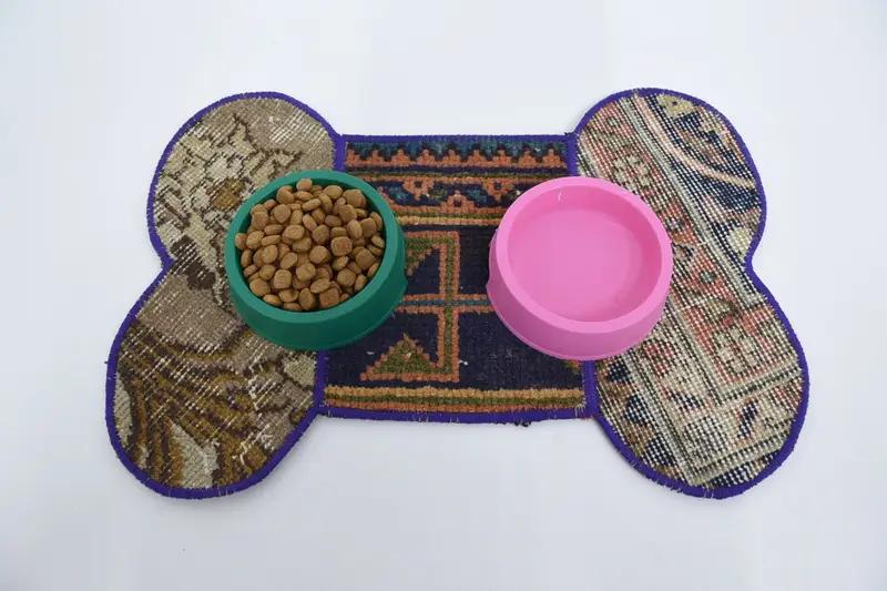 Comfortable Blue & Red Cotton Pet Mat with Foam Filling, Pet Mats - 1