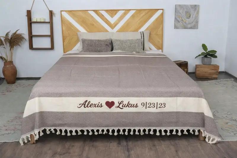 Bachelorette Party Favors, 92x80 Cotton Diamond Towel, Woven Blanket, Customized Throw Blankets, Decorative Blanket, Decorative Bedspread - 1