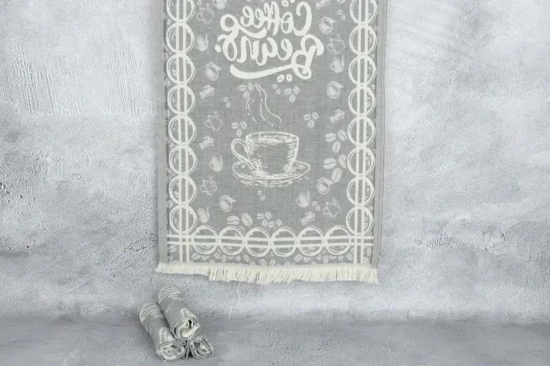 Monogram Hand Towel, Home Decor Towel, Personalized Kitchen Towel, Custom Name Towel, 28x20 Cotton Coffee Patterned Towel, Personalized Gifts - 1