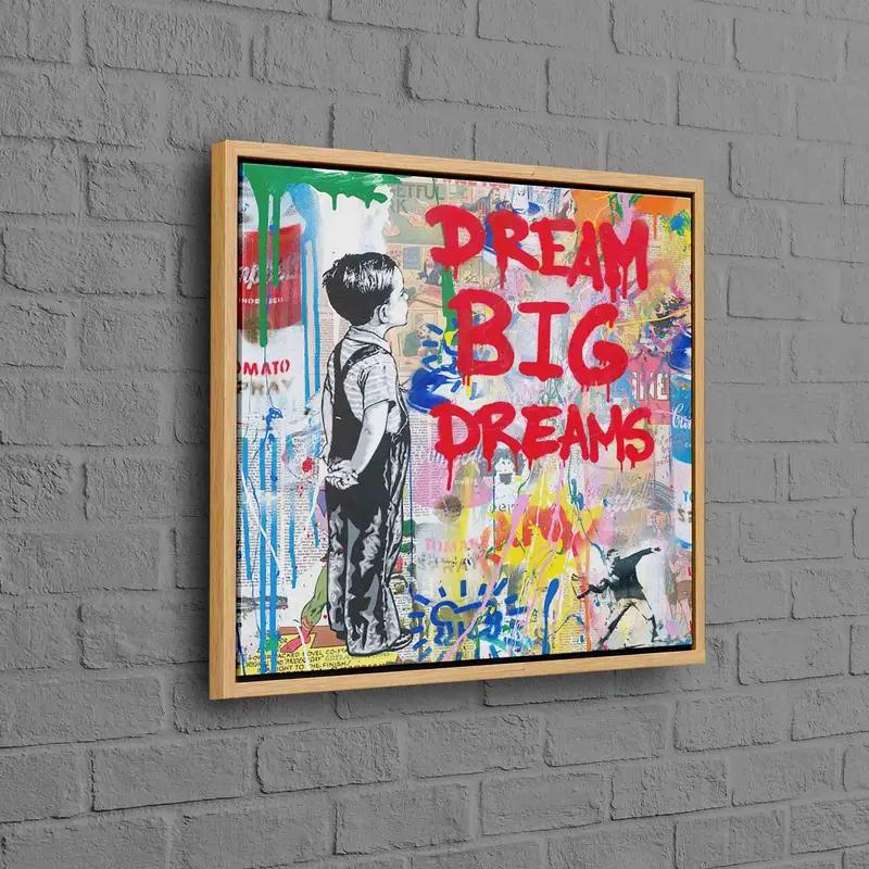 Modern Graffiti Boy Canvas: Banksy Inspired Printed Art - 1