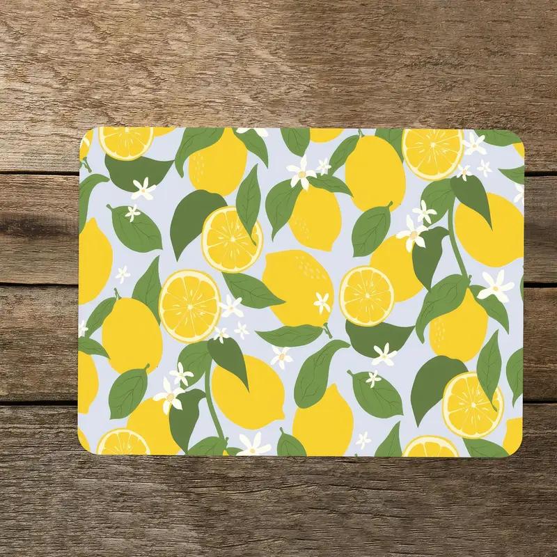 Lemon Pattern Glass Cutting Board, Yellow, Kitchen Essential - 1