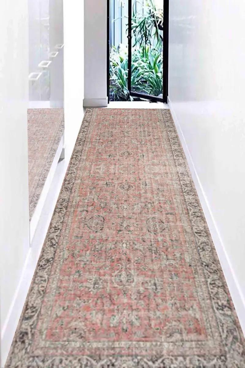 Muted Floral Vintage Printed Rug: Bohemian Ethnic Home Decor - 1
