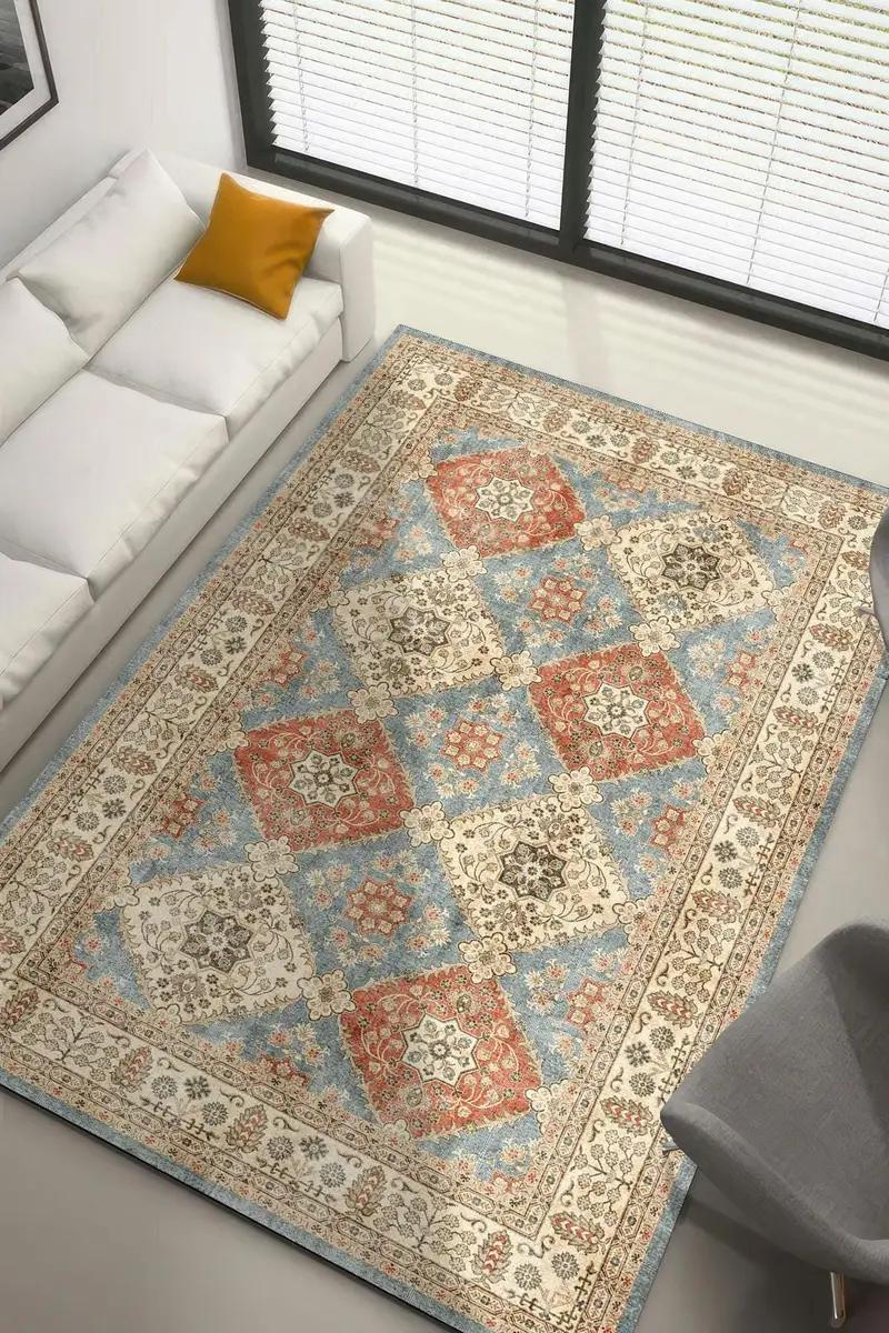Elegant Tılsım Kadife Printed Rug: Modern Design & Comfort - 1